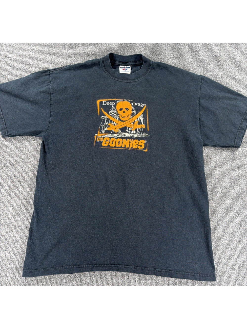 Vintage The Goonies Deep Sea Salvage Portland Graphic T-shirt Black-Men's Large